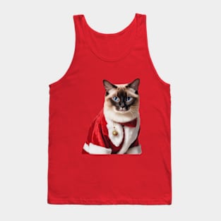 Siamese cat santa Tank Top